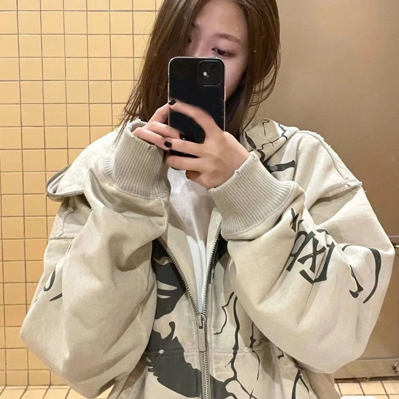 Women's Cozy Autumn Winter Loose Zip-Up Hoodie Coat