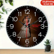 Personalized 12-Inch Photo/Text/Number Wooden Wall Clock - Custom Picture, Quartz Movement, Silent Non-Ticking, Large Round Face with White Hands & Black - Artificial Wood for Weddings, Birthdays, Home Decor (AA