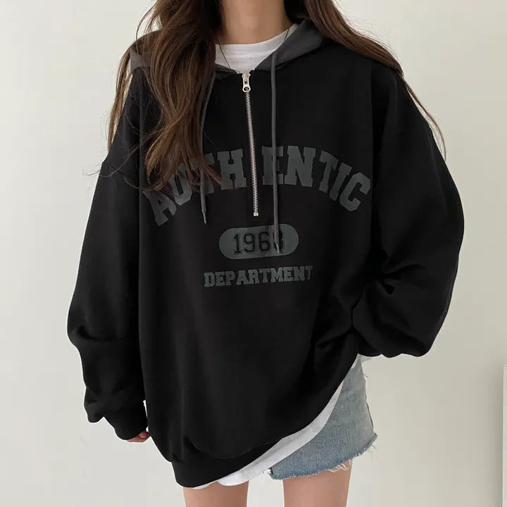 Niche Style Zip-Up Hoodie Sweatshirt