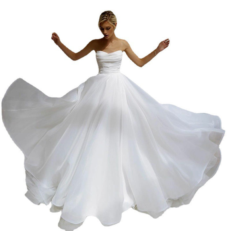 French-Style Strapless Elegant Wedding Dress