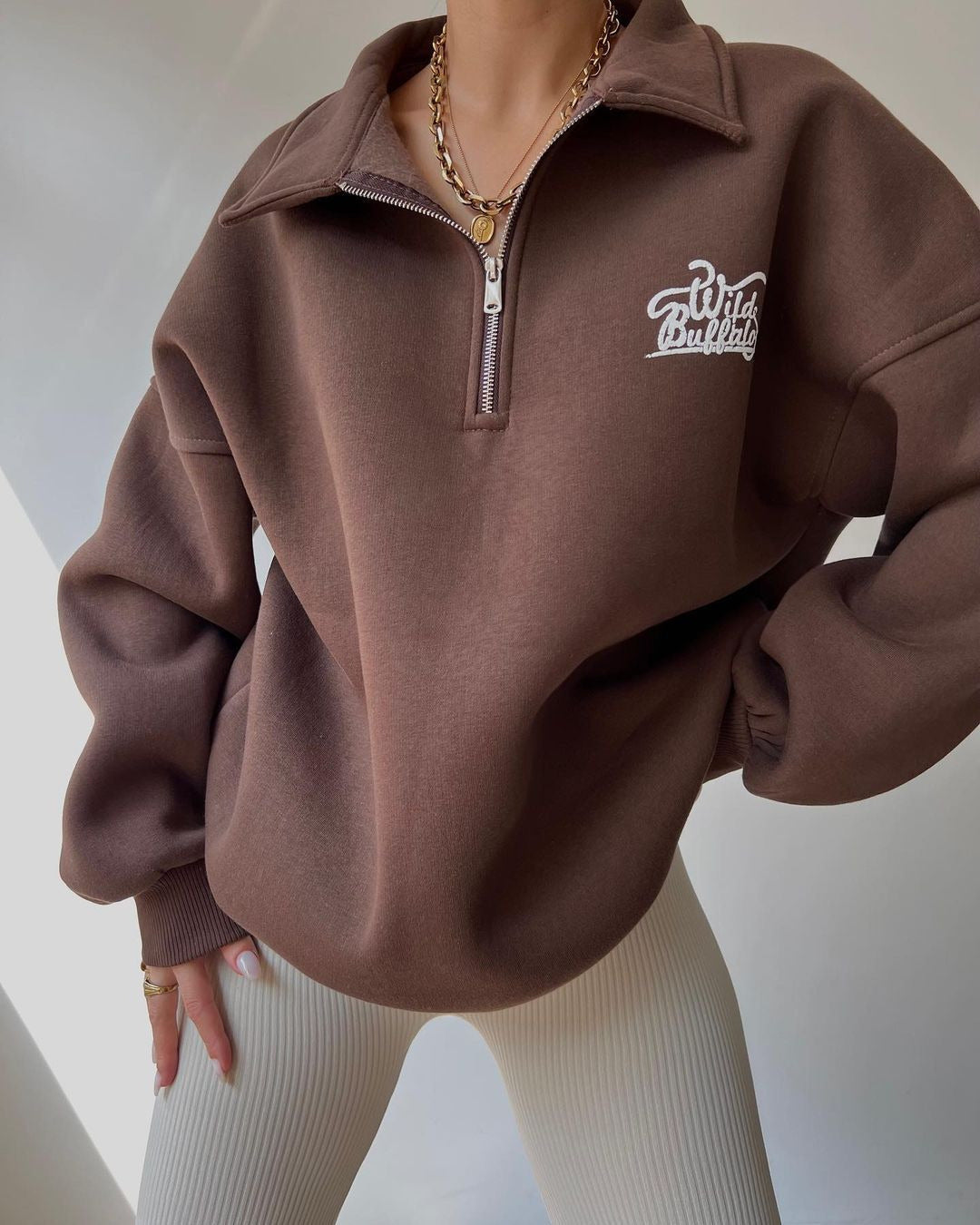 Cozy Fleece Pullover Sweatshirt for Fall & Winter