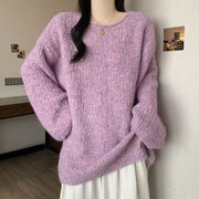Womens Cozy Versatile Relaxed-fit Pullover Sweater