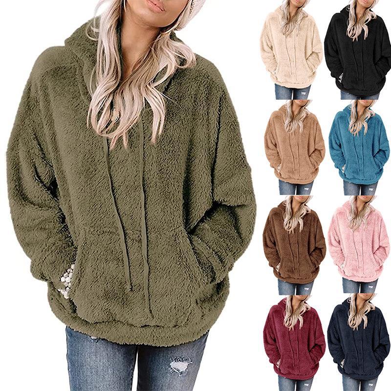 Cozy Solid Color Loose Pocket Sweater Coat
