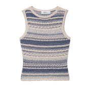 Striped Sleeveless Knit Top – Casual Street‑Style Women’s Blouse
