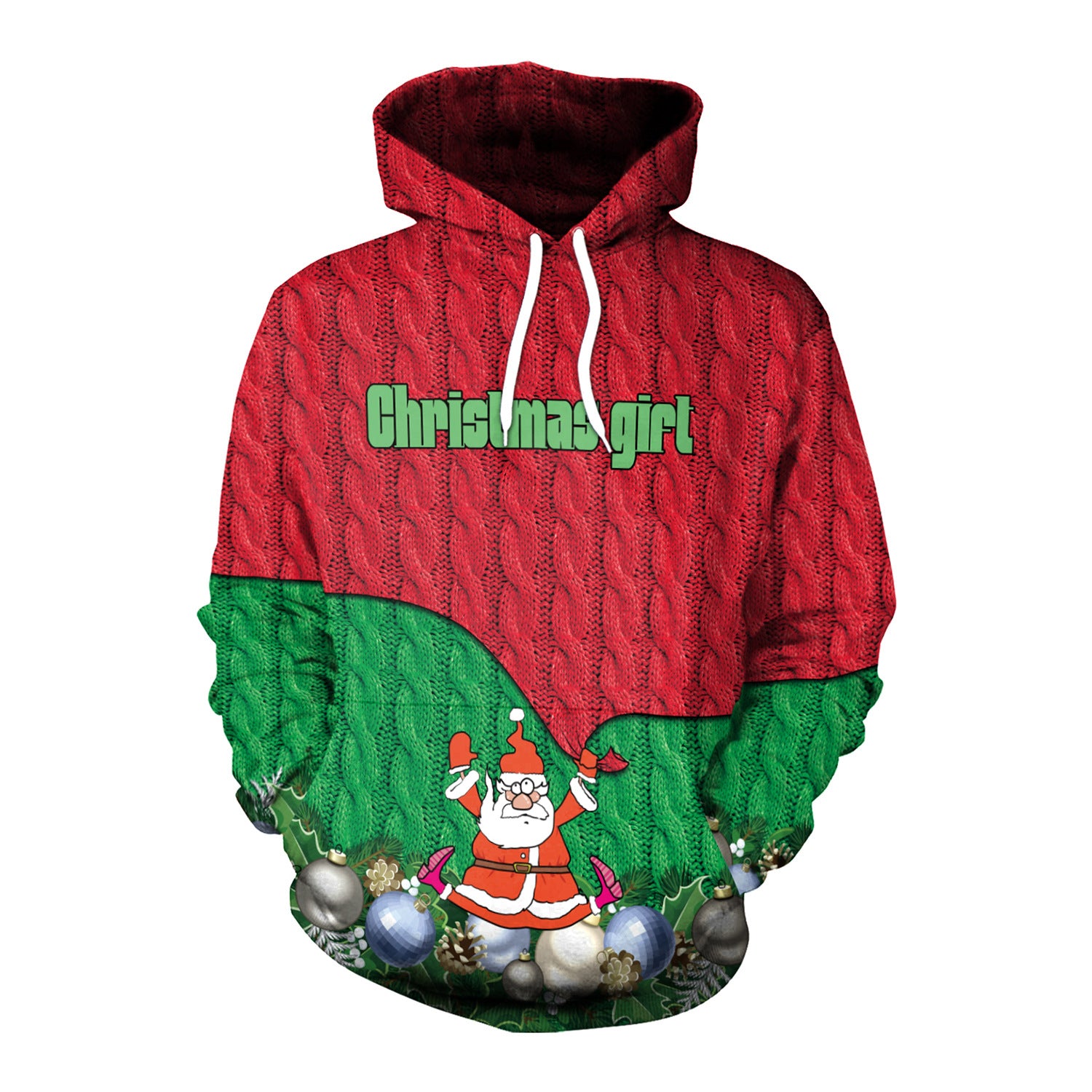 Festive Christmas Hooded Sweater Dress for Women