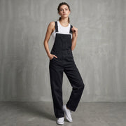 Washed Vintage Loose Straight-leg Womens Denim Overalls Long Pants