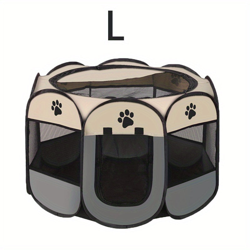 3-size Portable Foldable Pet Fence & Playpen With Zipper, Cat Playpen, Dog Playpen, Pet Playpen, Playpen For Dogs, Puppy Playpen, Puppy Supplies And Accessories, Foldable Playpen, Puppy Playpens With
