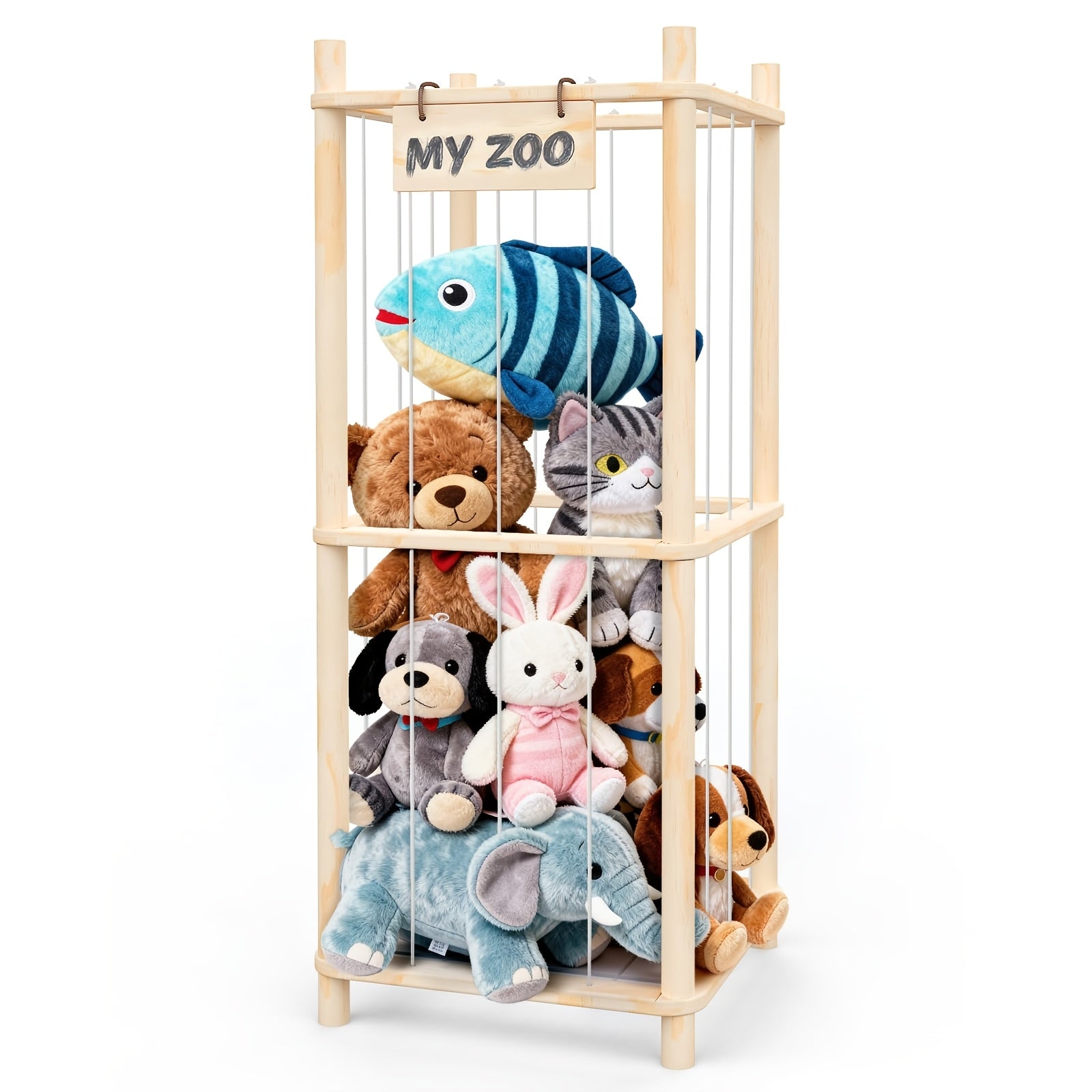 Spacious Wooden Doll Storage Shelf – Easy‑Assembly, Space‑Efficient Organizer