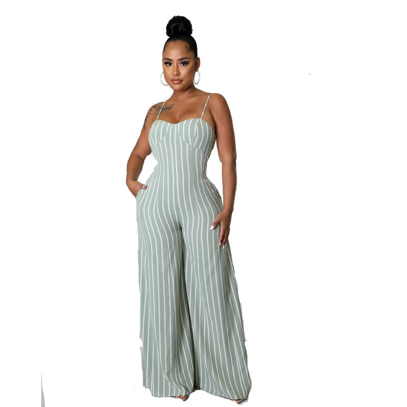 Elegant High-Waisted Milk Silk Commuter Jumpsuit