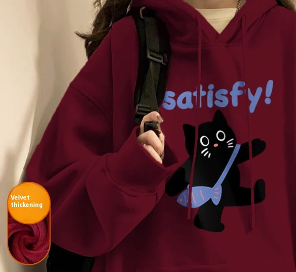 Plus Cashmere Slimming Women's Winter Hoodie