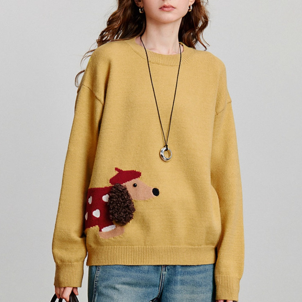 Sausage Dog Fairy Tale Style Sweater for Women