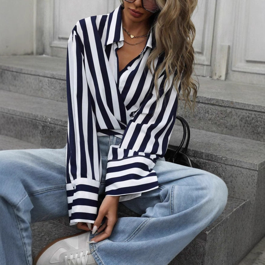 Women's Striped Loose Shirt