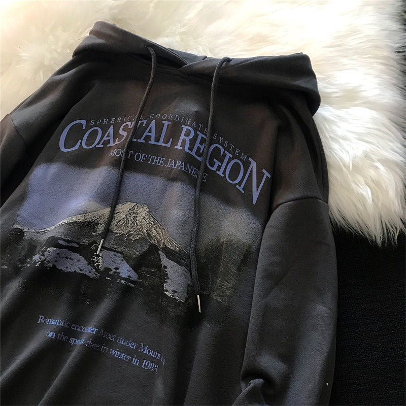 Cute Cartoon Drop-Shoulder Women's Hooded Sweater