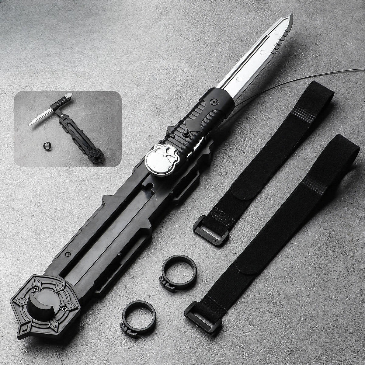 Retractable 1:1 Scale Forearm Gauntlet Prop – Rotating Wrist Accessory for Cosplay