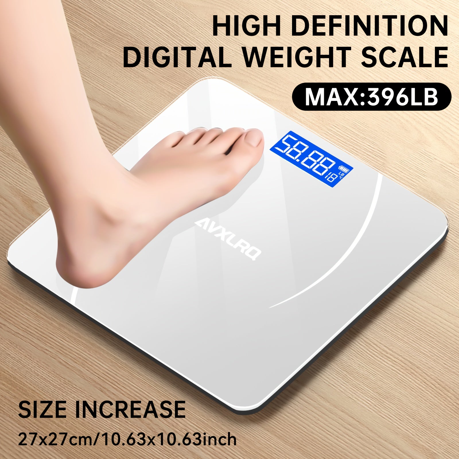 Weight Scale Electronic Scale, 396 Pound Digital Bathroom Scale, High-precision Weight Scale With LCD High-definition Display Screen And Temperature Display , Ultra Wide Platform, High-precision...
