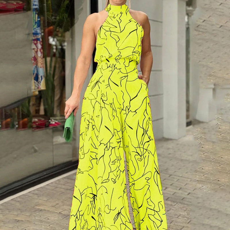 Elegant Halterneck Wide-Leg Jumpsuit