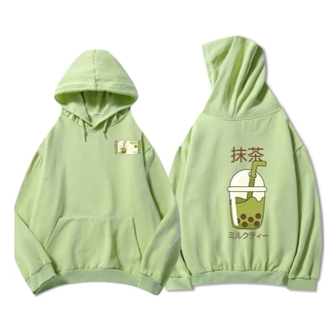 Match Boba Milk Tea Cute Graphic Hoodie