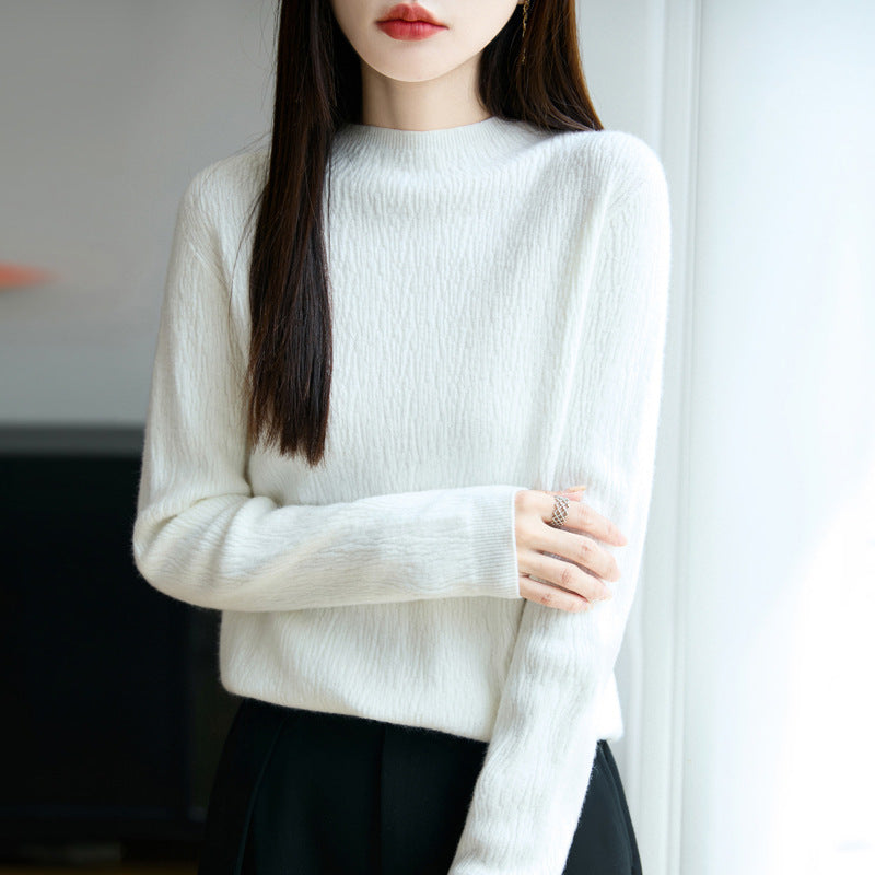 Women's Loose-fitting Mid-neck Sweater Long Sleeve Base