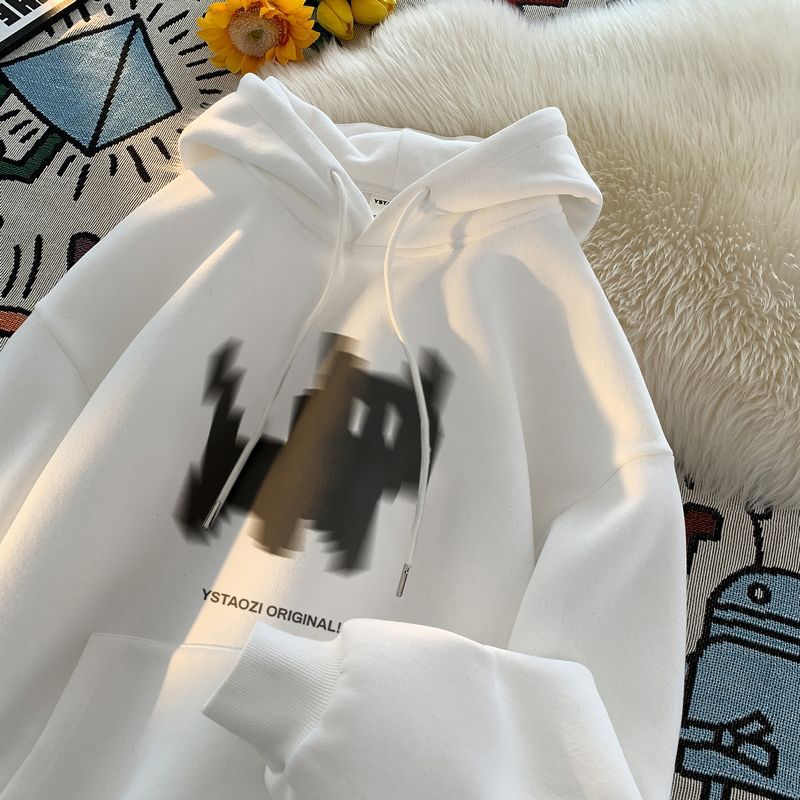 Oversized Retro Couple Pullover Hoodie