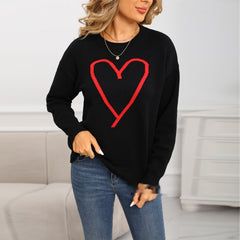 Women's Pullover Heart Knitted Sweater Top