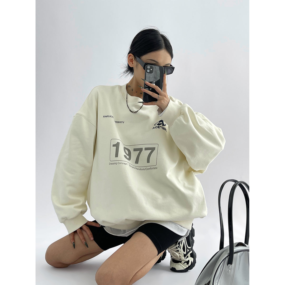 Chic Loose Light-Colored Peplum Top for Women