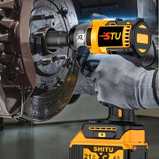 21V Cordless Impact Wrench Wireless Drill Kit, Brushless Electric Impact Gun Drill, Impact Wrench Drill, Equipped With 4000mAh Battery, Toolbox, Charger, Socket And Complete Accessories. Suitable F...