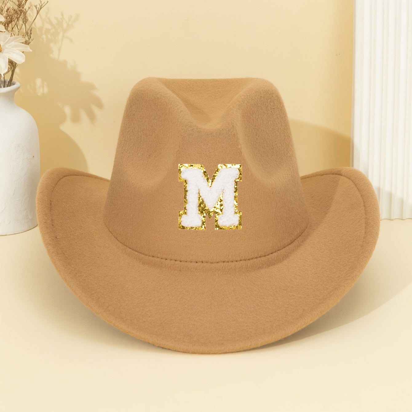 Khaki Alphabet Letter Fedora Hat