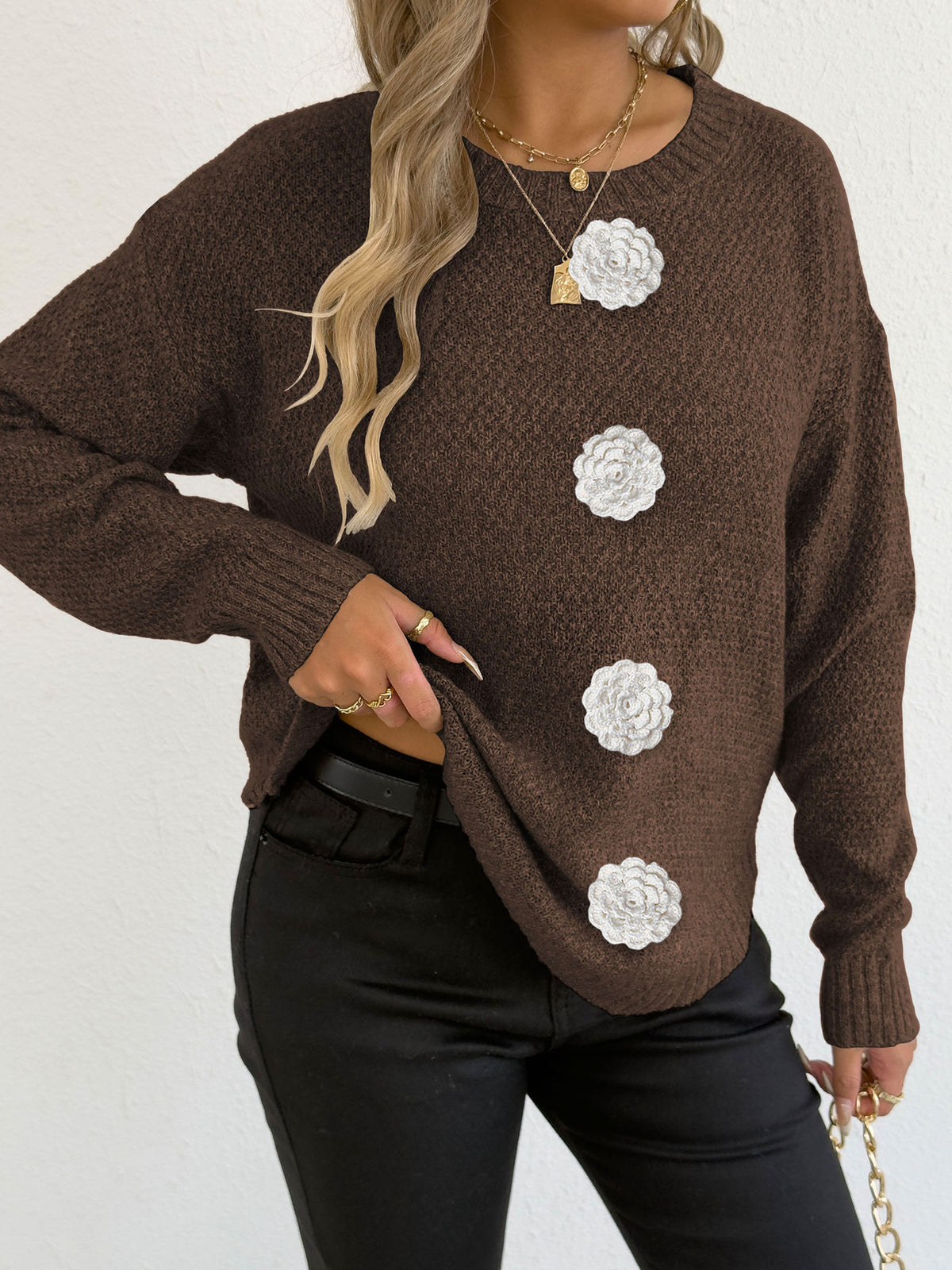 Womens Tops Cross-border European and American Fashion Three-dimensional