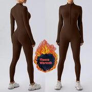 Fleece Yoga Jumpsuit Zipper Nude Feel Activewear