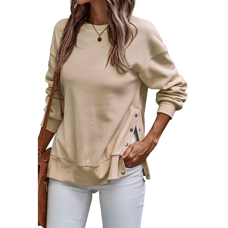 Women's Casual Loose Long Sleeve Pullover Sweatshirt