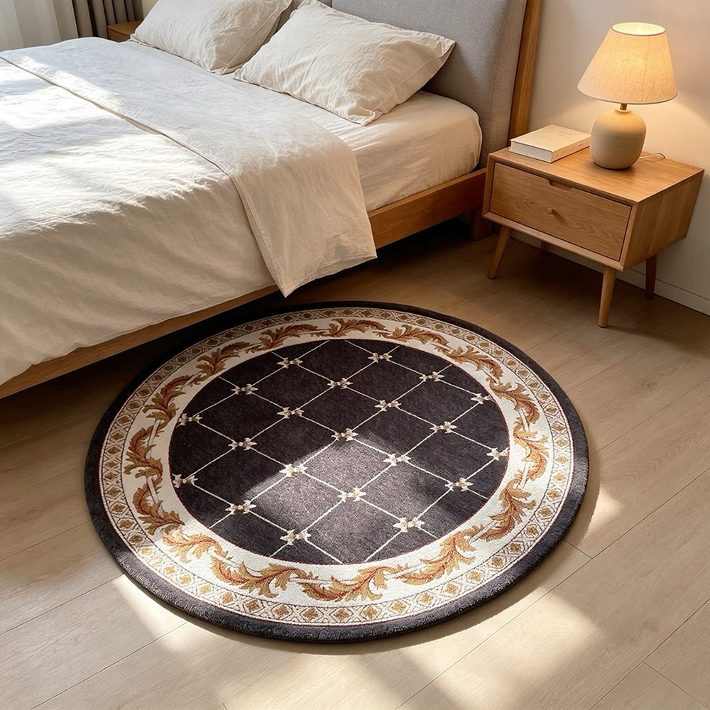 1pc Classic European Traditional Round Area Rug, Suitable for Dining Room, Living Room, Bedroom