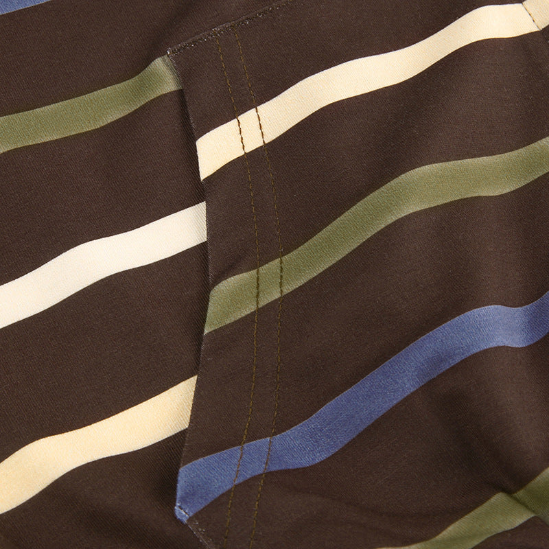 Chic Striped Loose Hooded Sweater for Women