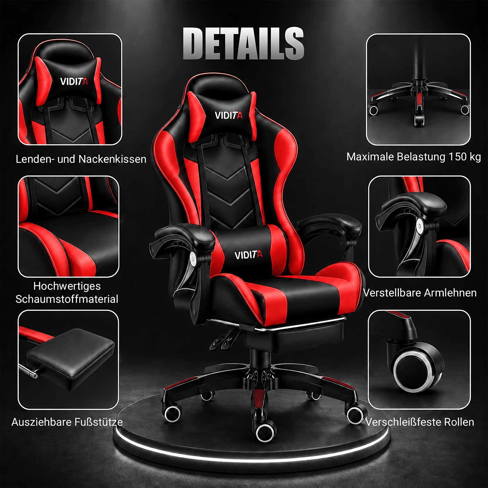 Ergonomic Gaming Office Chair with Lumbar Support – Racing Style