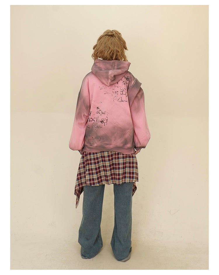 Women's Layered Hooded Chenille Sweater Loose Pullover