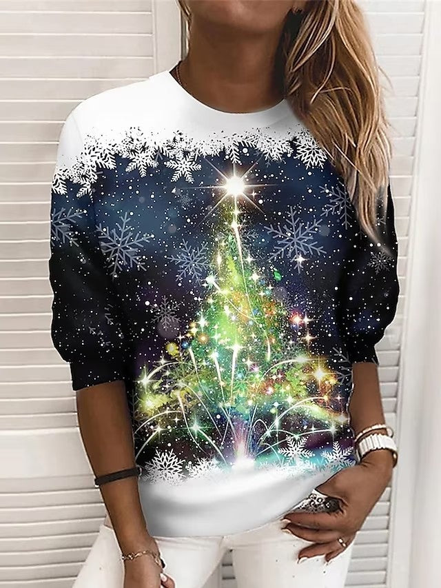 Festive 3D Christmas Long-Sleeve Pullover Sweater