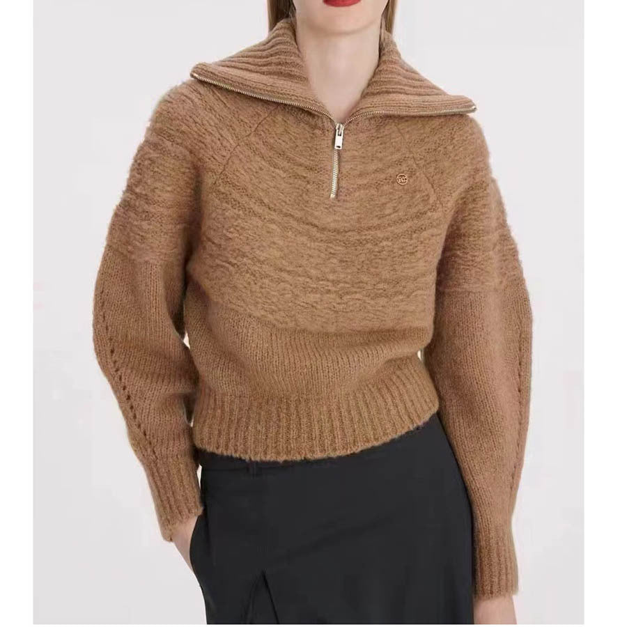 Women's Cozy Half-Zip Wool Pullover Sweater