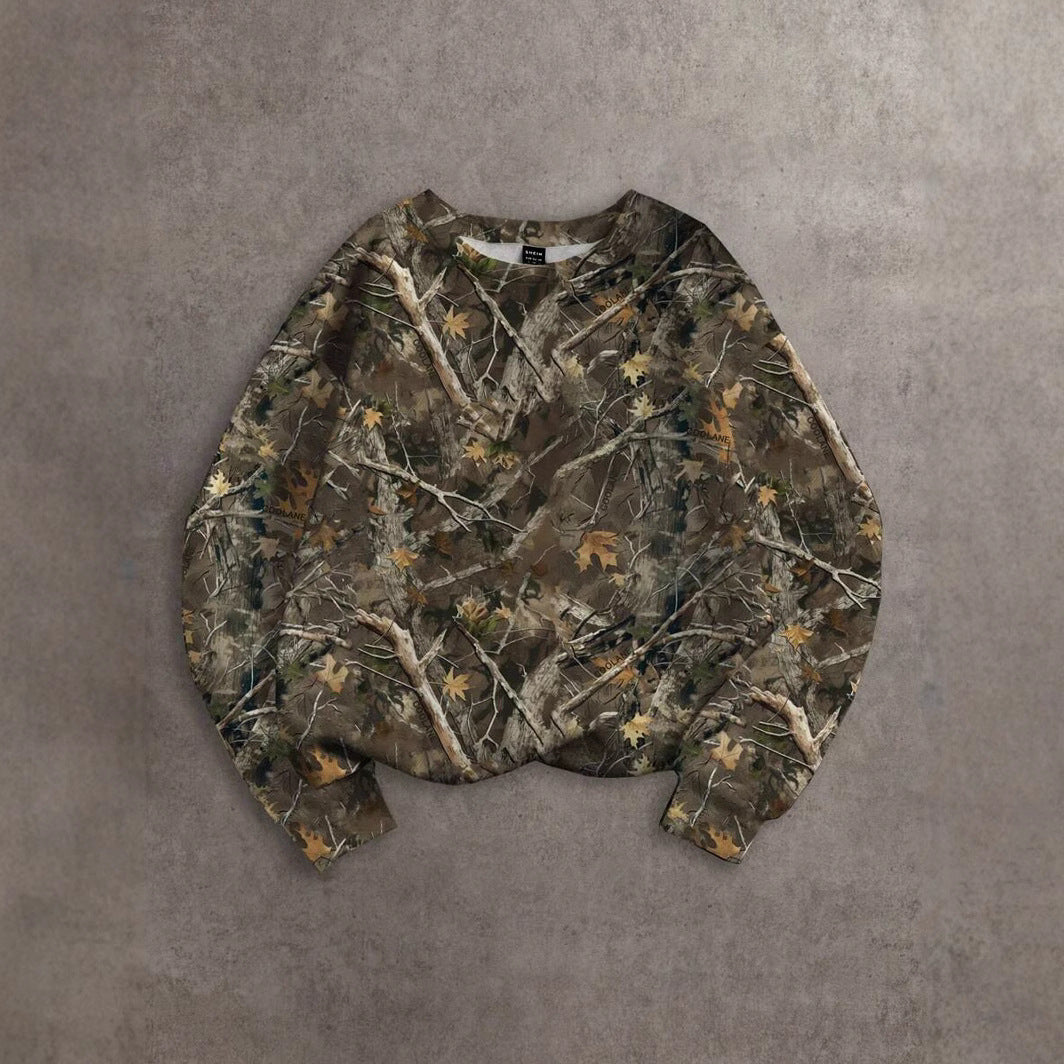 Plus Size Printed Crew Neck Pullover Sweatshirt