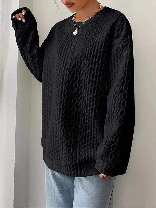 Women's Cozy Jacquard Round Neck Casual Sweater