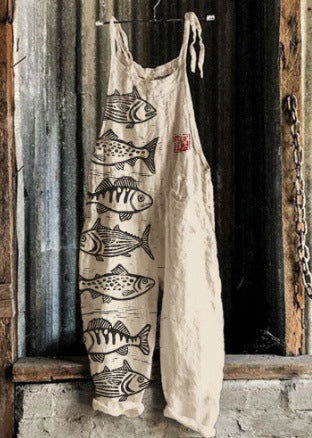 Retro Sweet Print Summer Women's Jumpsuit