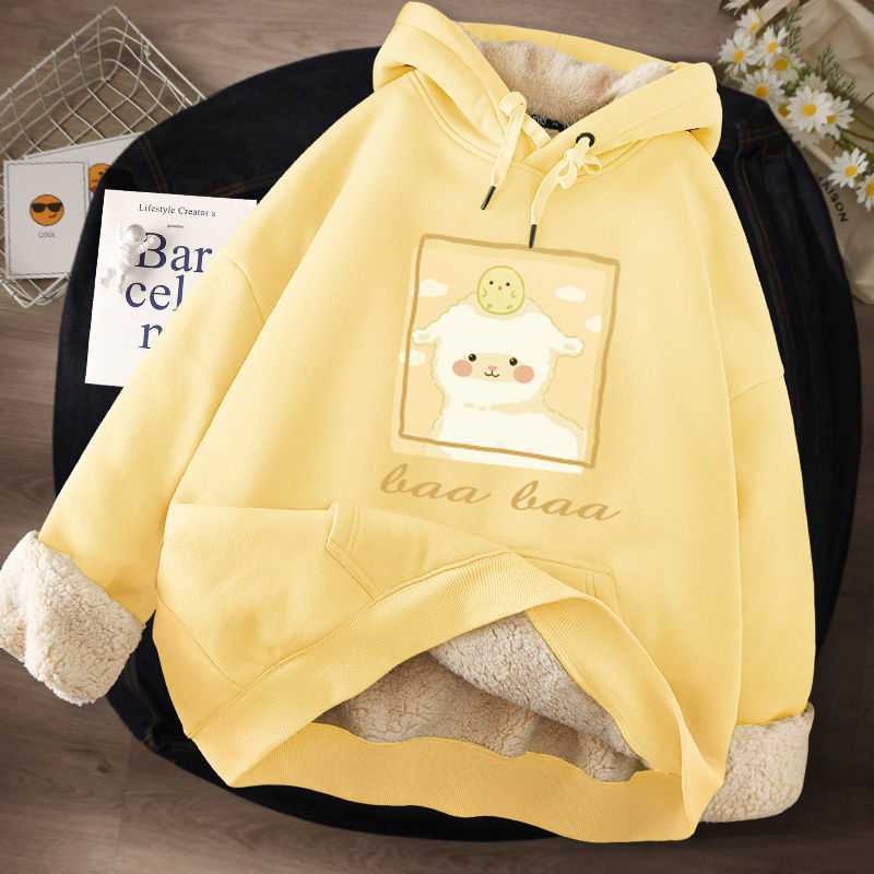 Plush Lamb Cashmere Hooded Sweatshirt