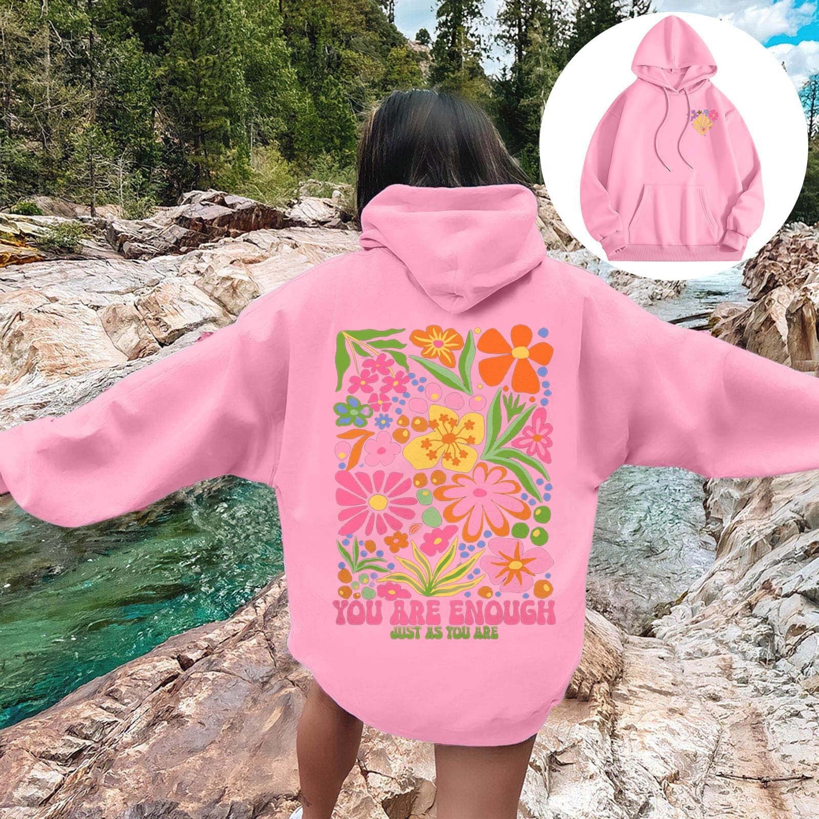 Fleece-Lined Floral Hoodie for Ultimate Winter Warmth