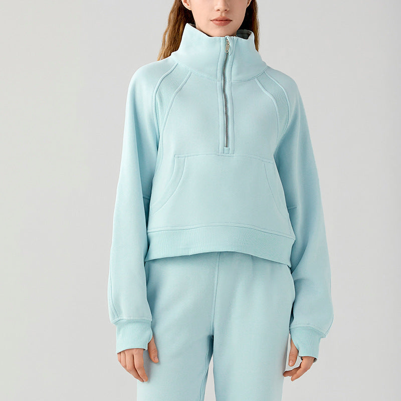 Women's Cozy Half-Zip Fleece Pullover Warm Sweater