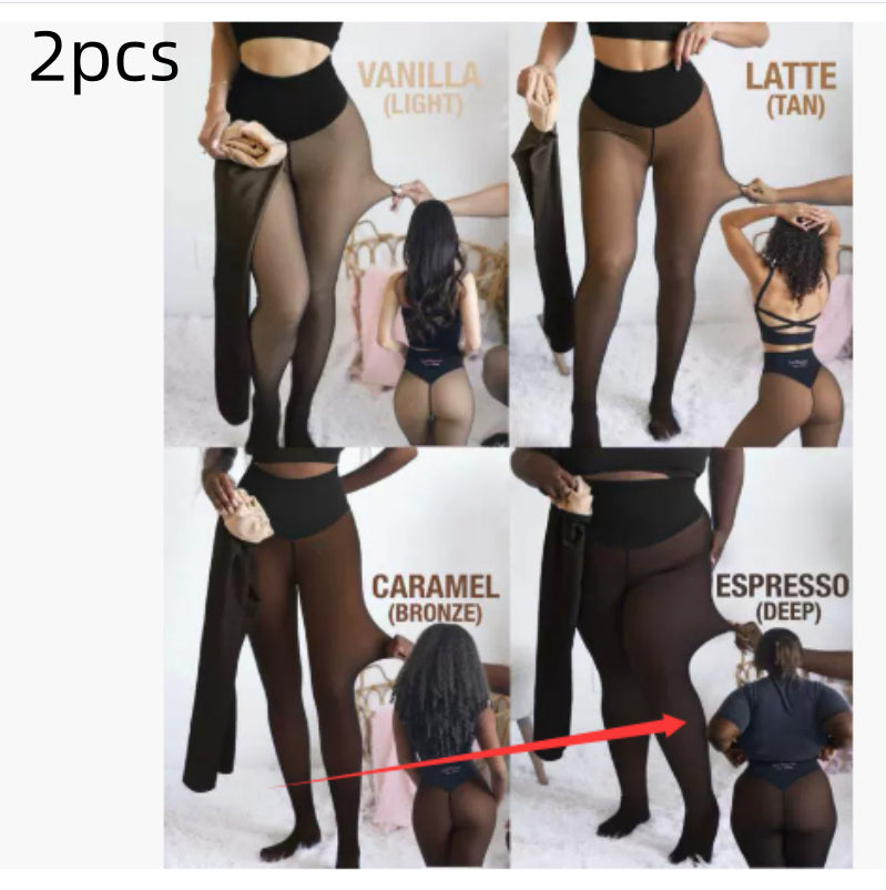 Winter Warm Translucent Fleece-Lined Shaping Leggings