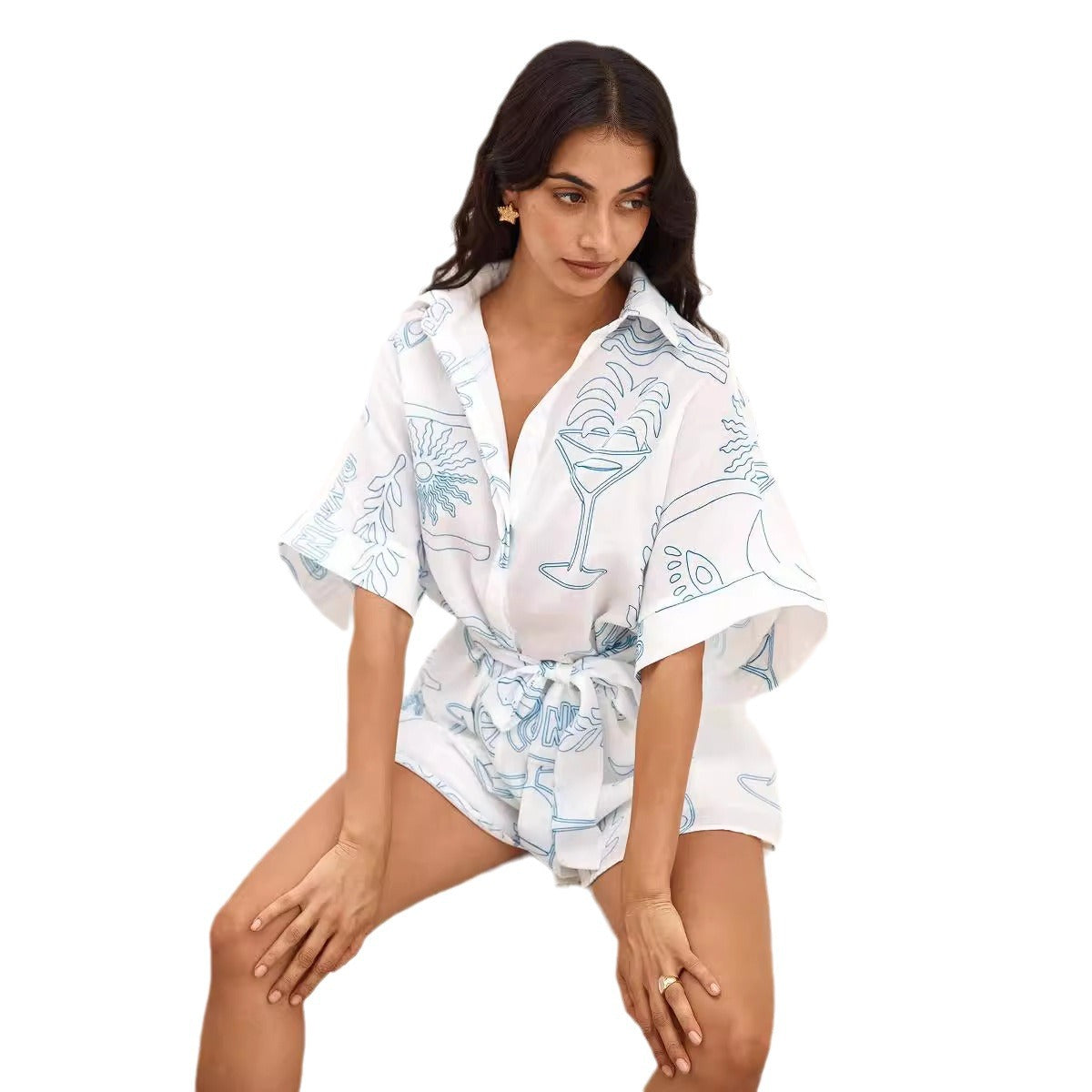 Women's Casual Loose Short Romper Jumpsuit