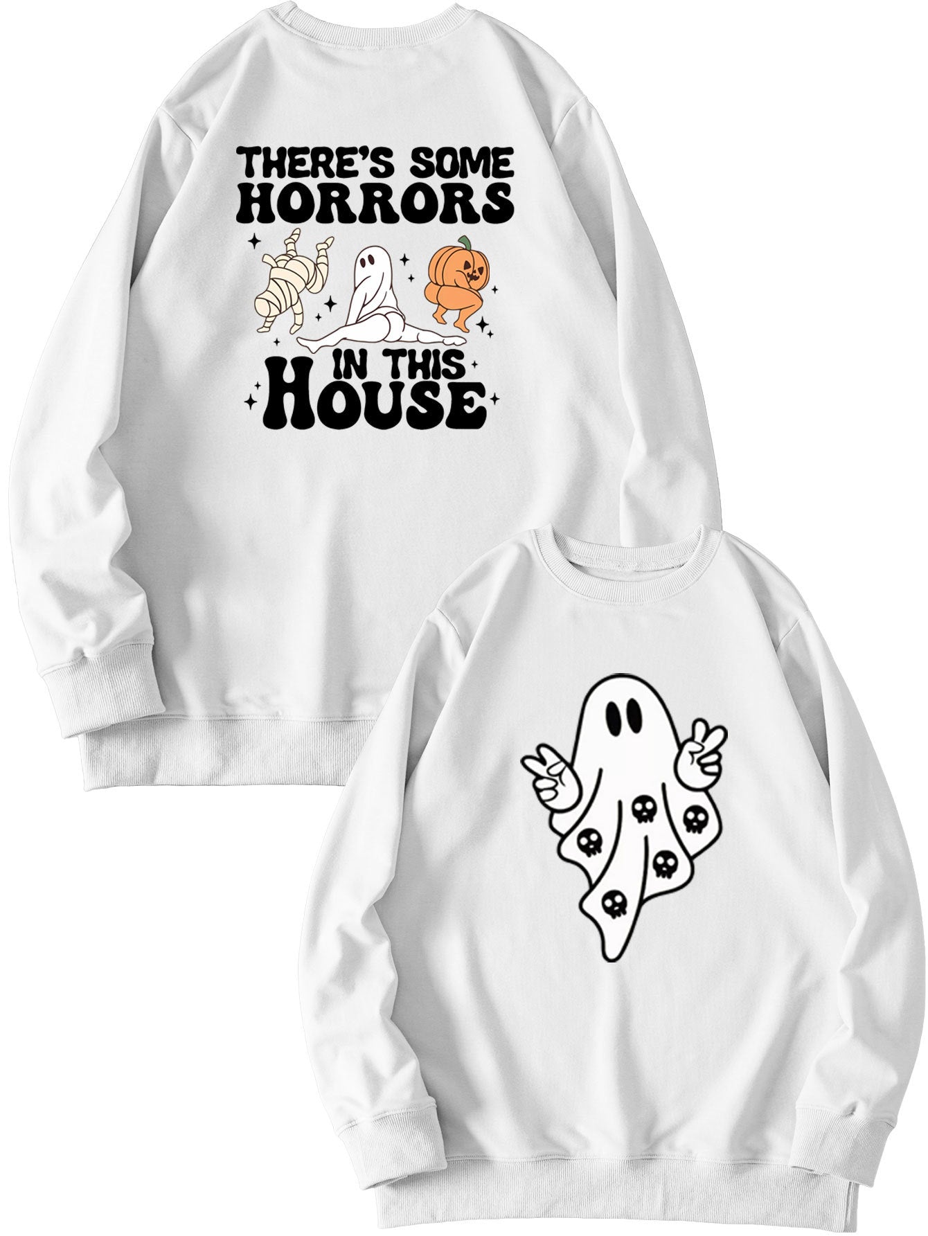 There's Some Horrors Printed Casual Long Sleeve Sweater