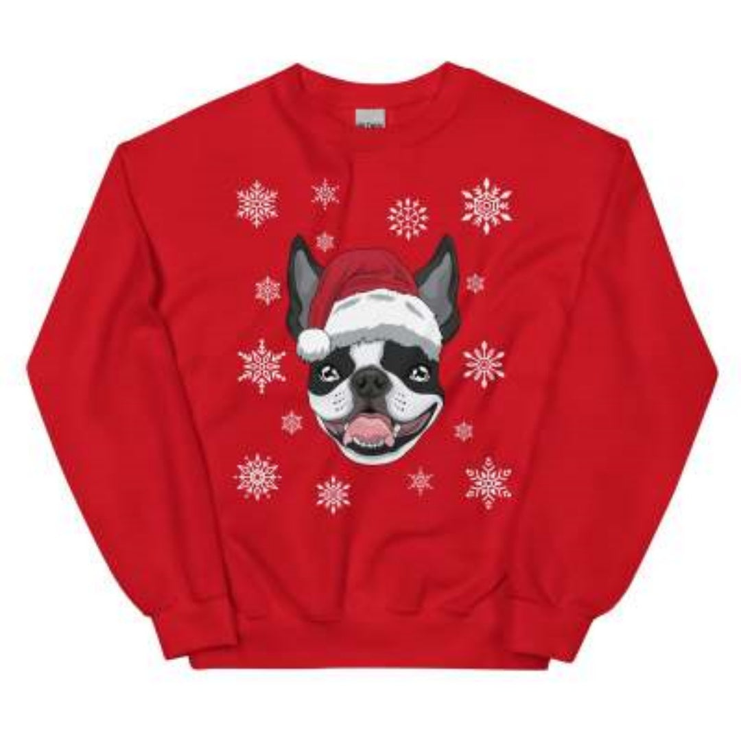 Festive Boston Terrier Christmas Movie Sweatshirt