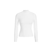 Womens Fashionable Tight-fit Crew-neck Knitted Top
