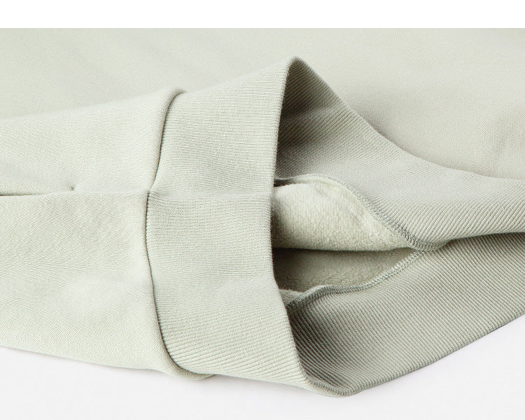 Unisex Fleece-Lined Drop Shoulder Casual Pullover Sweater