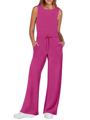 Slimming Sleeveless Casual Jumpsuit with Pockets