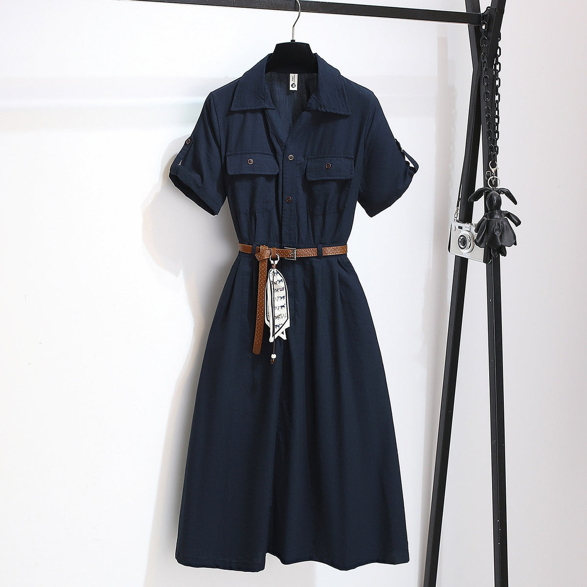 Summer New Waist-cinching A-line Shirt Dress